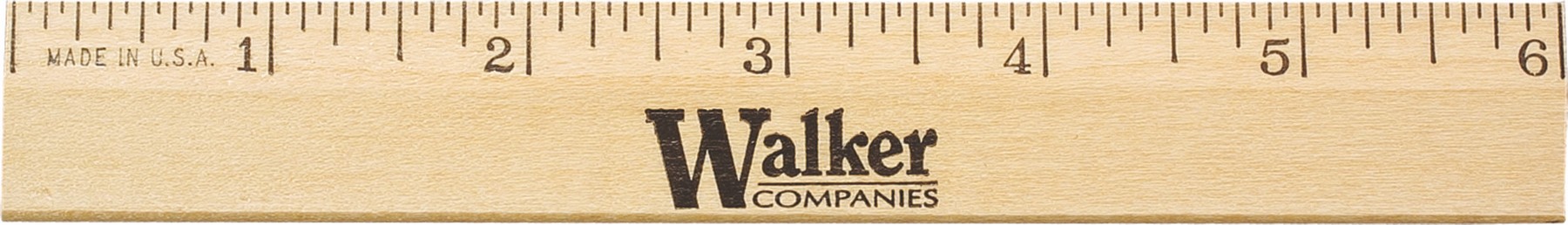 Picture of 6" Clear Lacquer Beveled Wood Ruler (Spot Color)