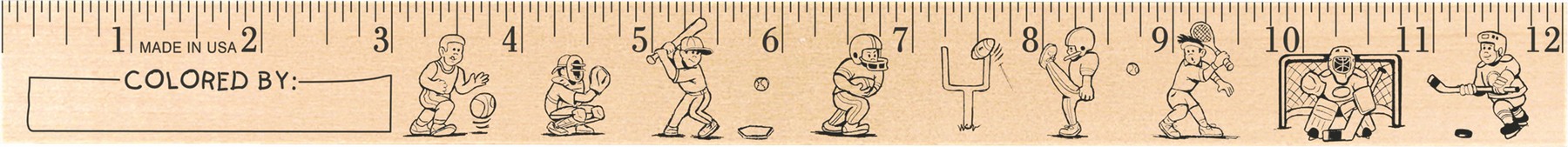 Picture of Kids Playing Sports "U" Color Ruler