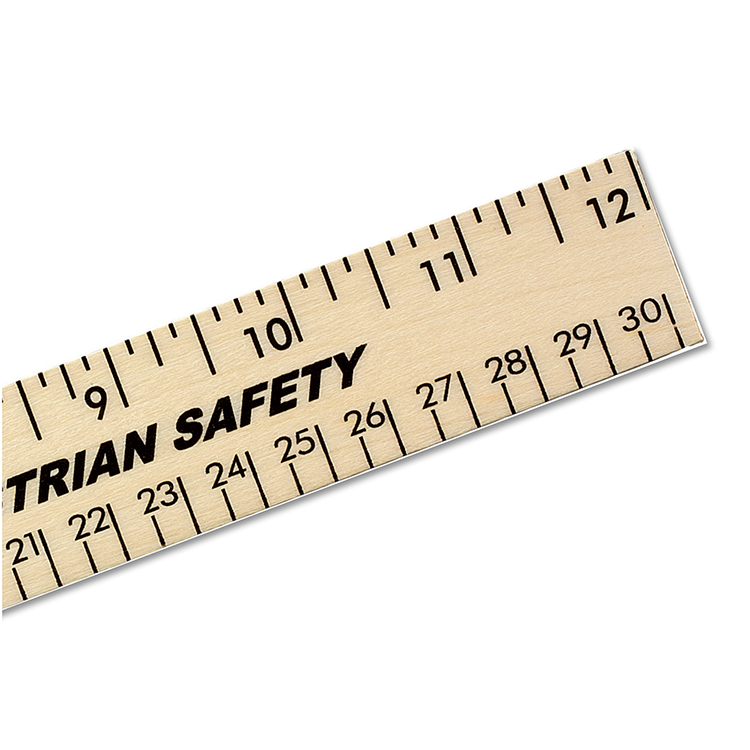 Picture of 12" Clear Lacquer Wood Ruler (Spot Color)