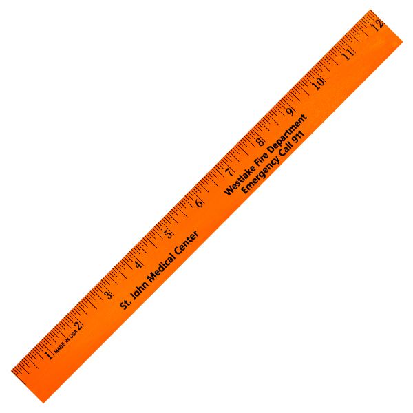 Picture of 12" Fluorescent Wood Ruler (Spot Color)