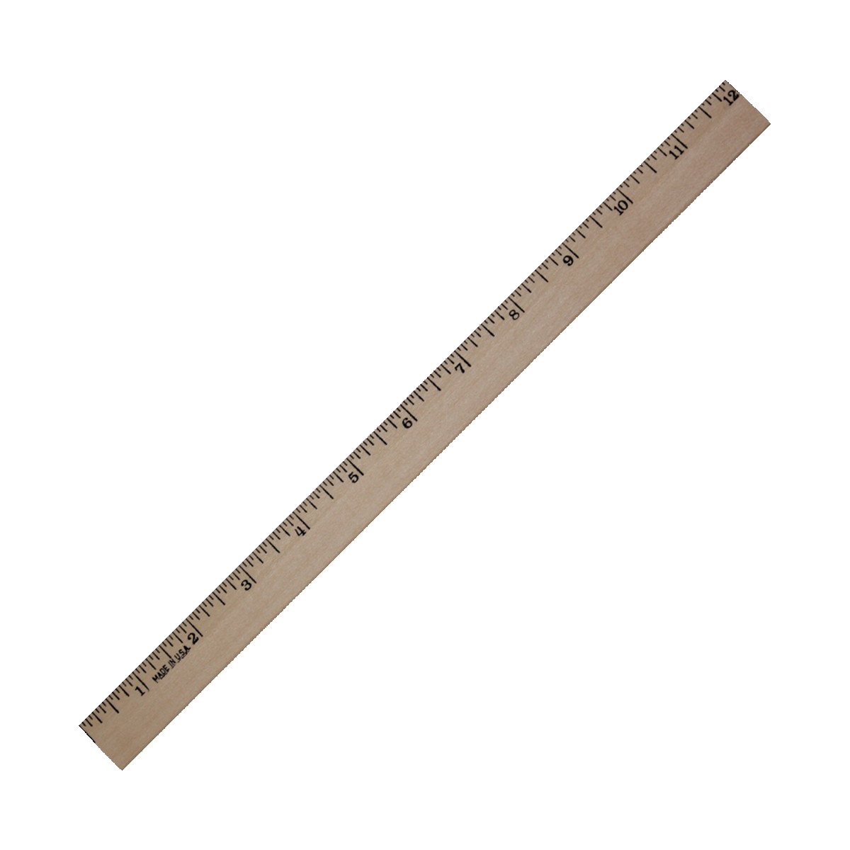 Picture of 12" Clear Lacquer Finish Beveled Wood Ruler w/English Scale