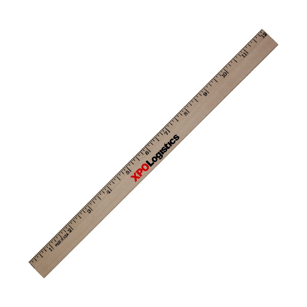 Picture of 12" Clear Lacquer Finish Beveled Wood Ruler w/English Scale