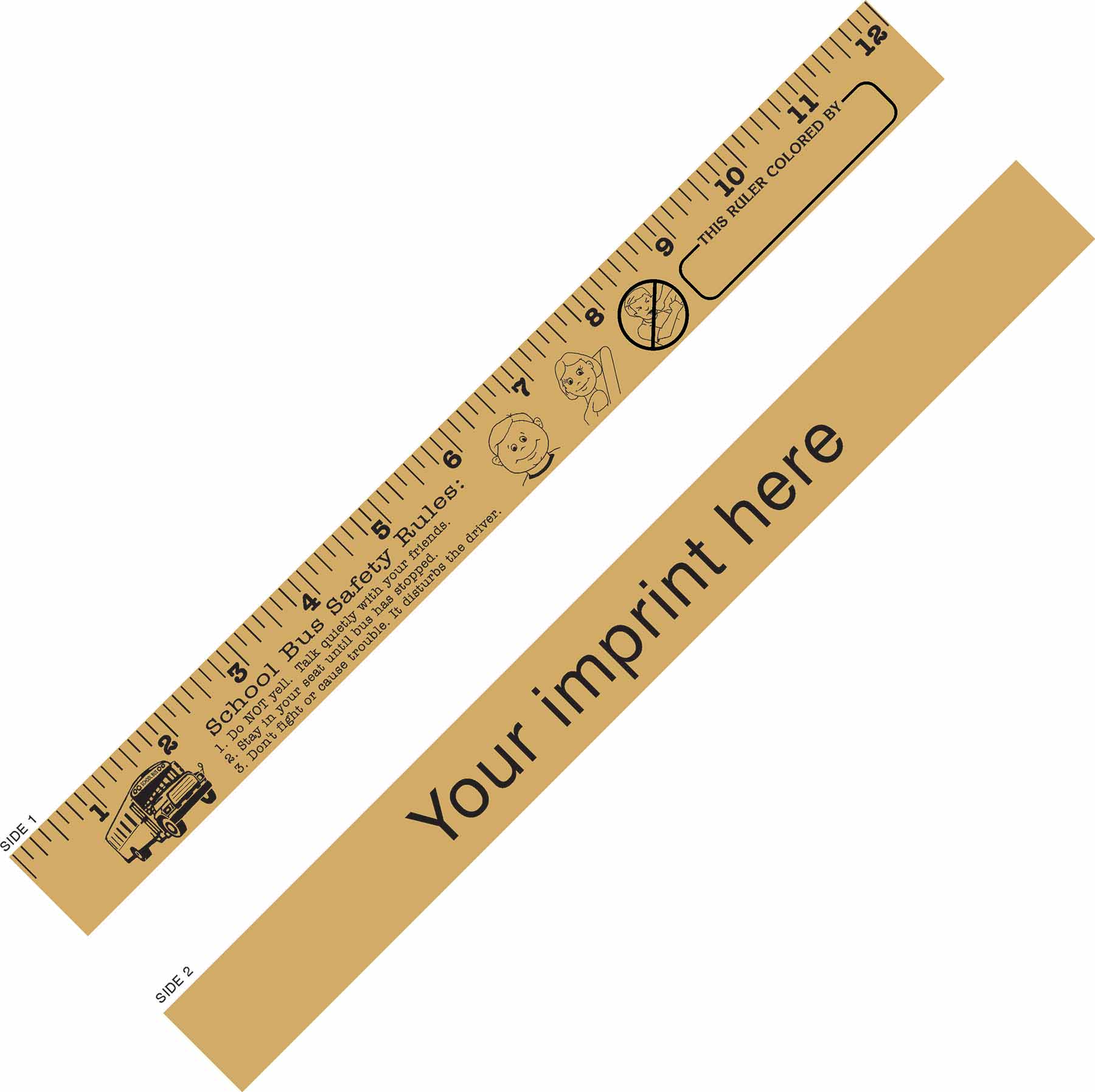 Picture of School Bus Safety "U" Color Ruler