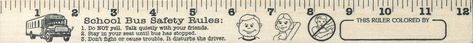 Picture of School Bus Safety "U" Color Ruler