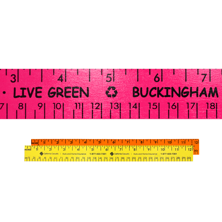 Picture of 12" Fluorescent Wood Ruler