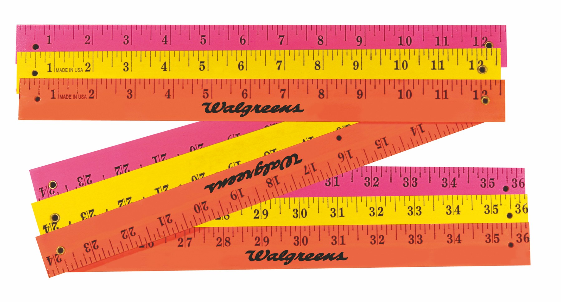 Picture of Fluorescent Finish Folding Yardstick
