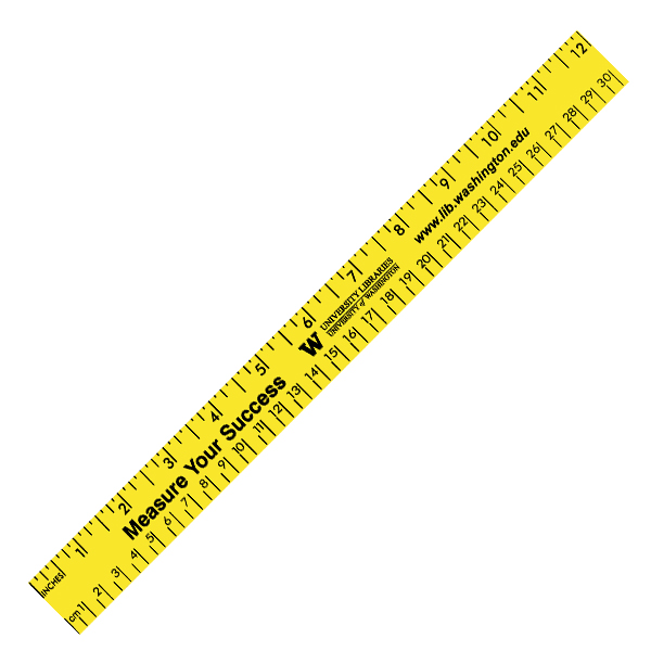 Picture of 12" Enamel Wood Ruler w/English & Metric Scale