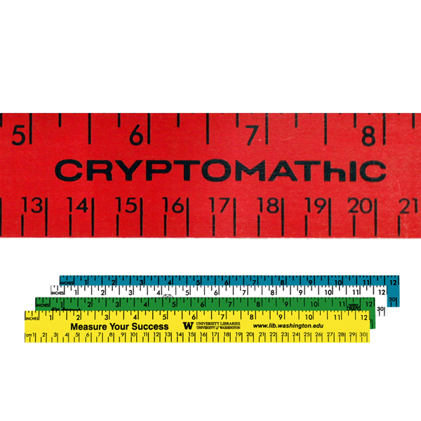 Picture of 12" Enamel Wood Ruler w/English & Metric Scale