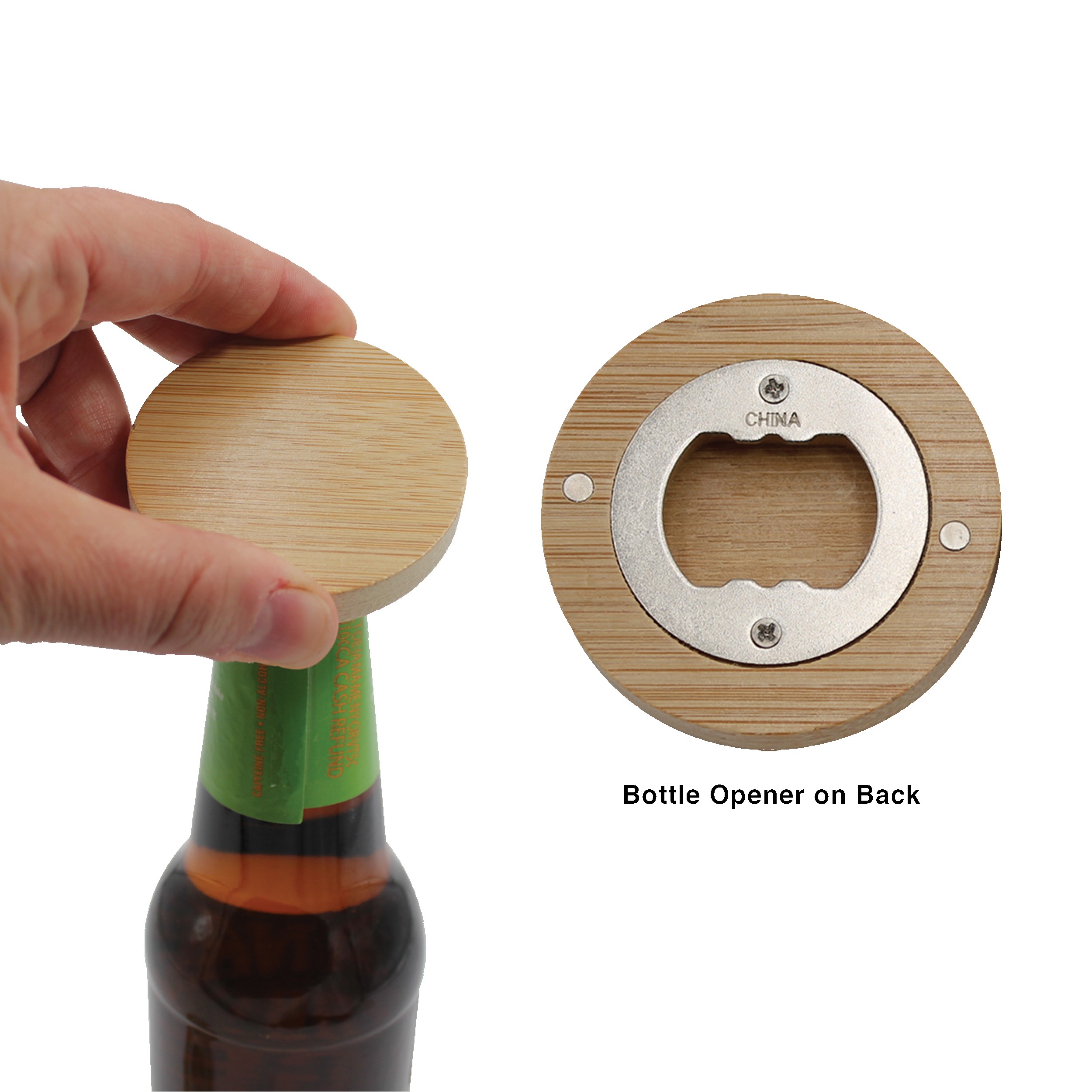 Picture of Bamboo Magnetic Full Color Digital Bottle Opener