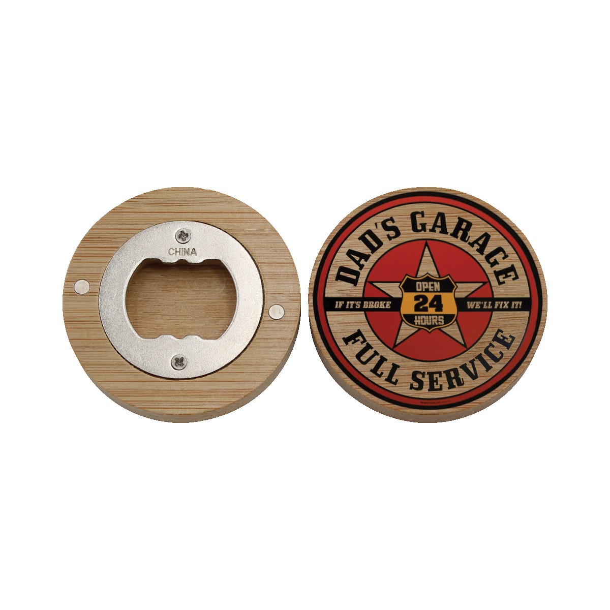 Picture of Bamboo Magnetic Full Color Digital Bottle Opener