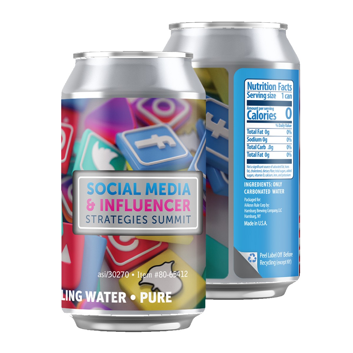 Picture of 12 Oz. Full Color Digital Sparkling Canned Water