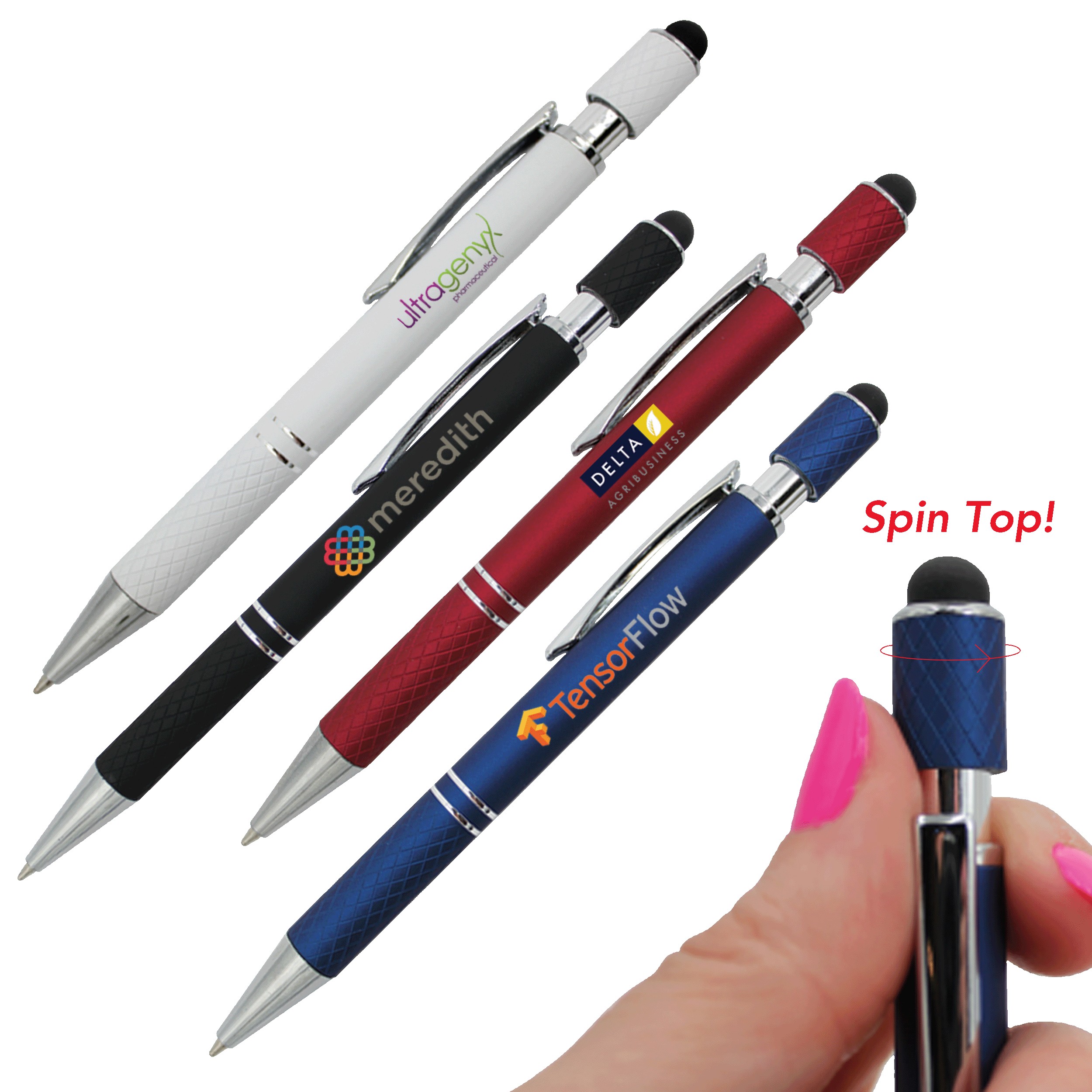 Picture of Halcyon® Executive Spin Top Full Color Digital Metal Pen w/Stylus
