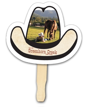 Picture of Custom Full Color Digital Stock Cowboy Hat Hand Fan