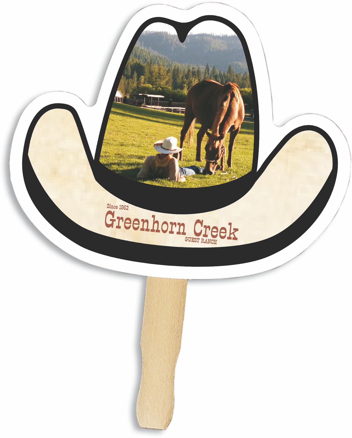 Picture of Custom Full Color Digital Stock Cowboy Hat Hand Fan
