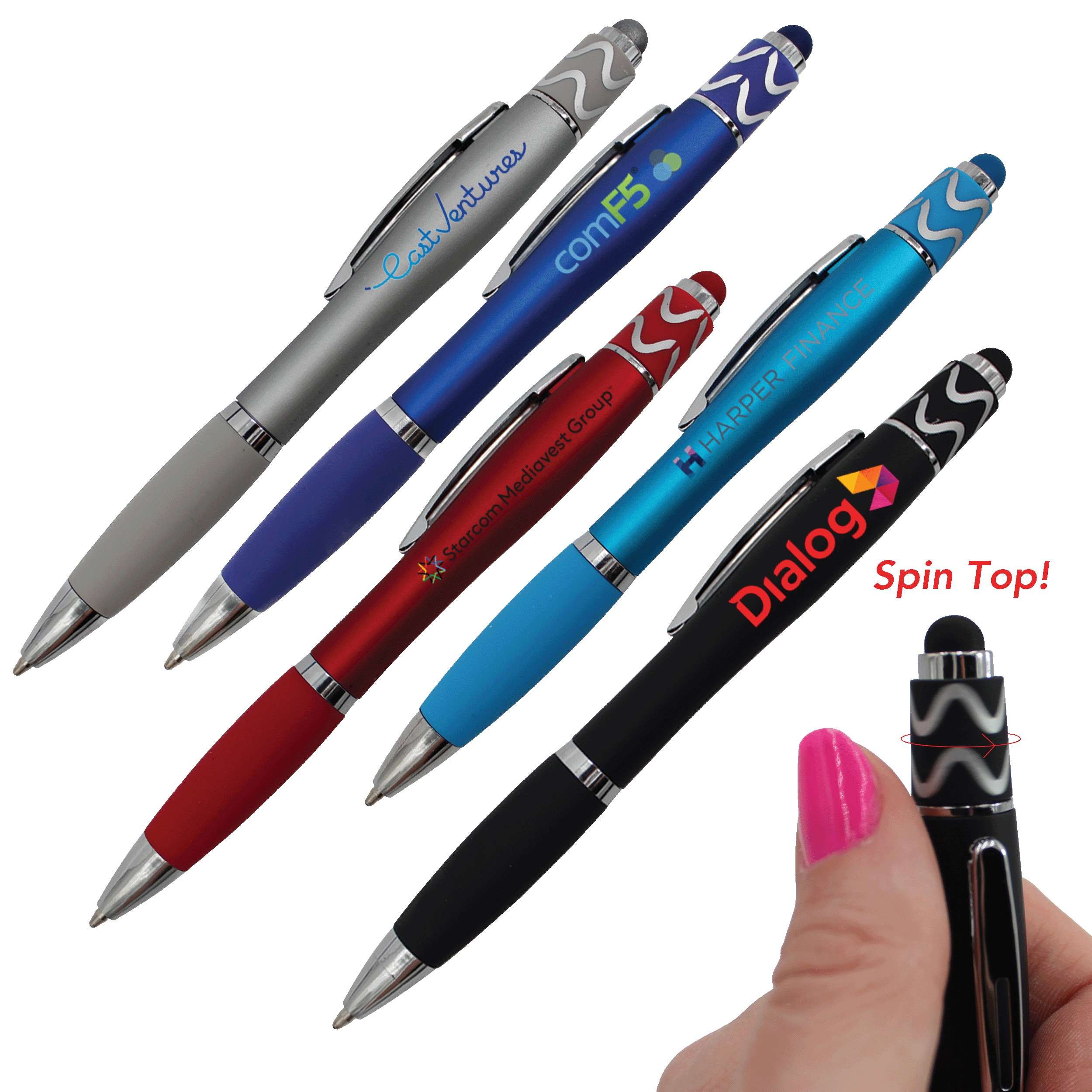 Picture of Halcyon® Silhouette Spin Top Full Color Digital Pen w/Stylus