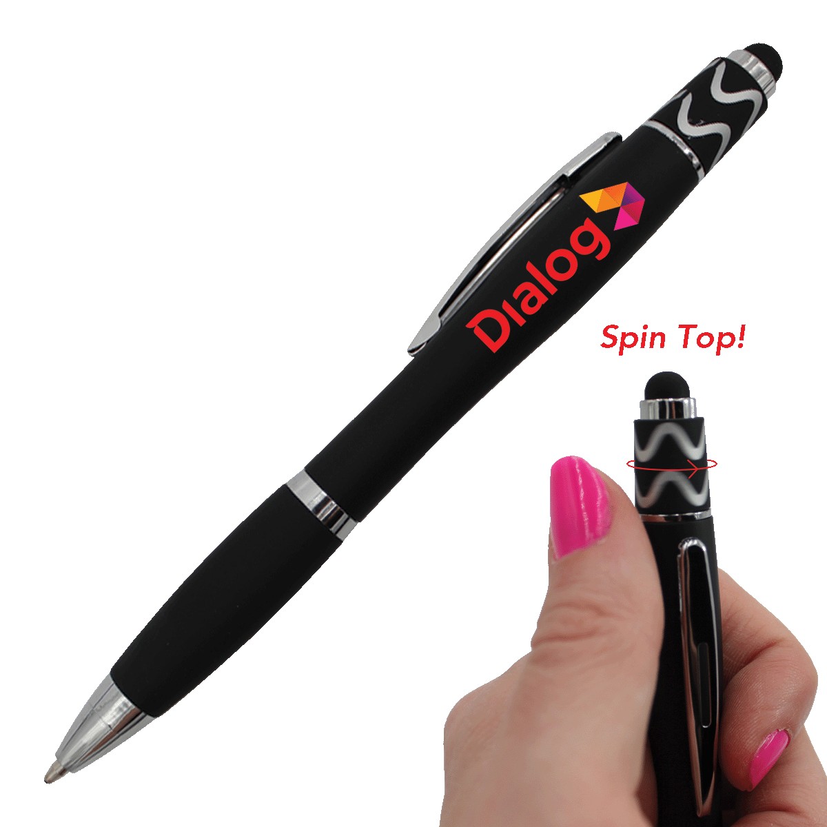 Picture of Halcyon® Silhouette Spin Top Full Color Digital Pen w/Stylus