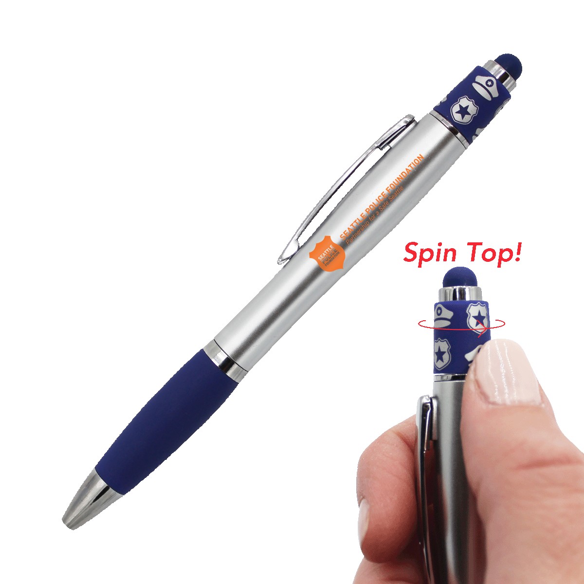 Picture of Police Spin Top Pen w/Stylus