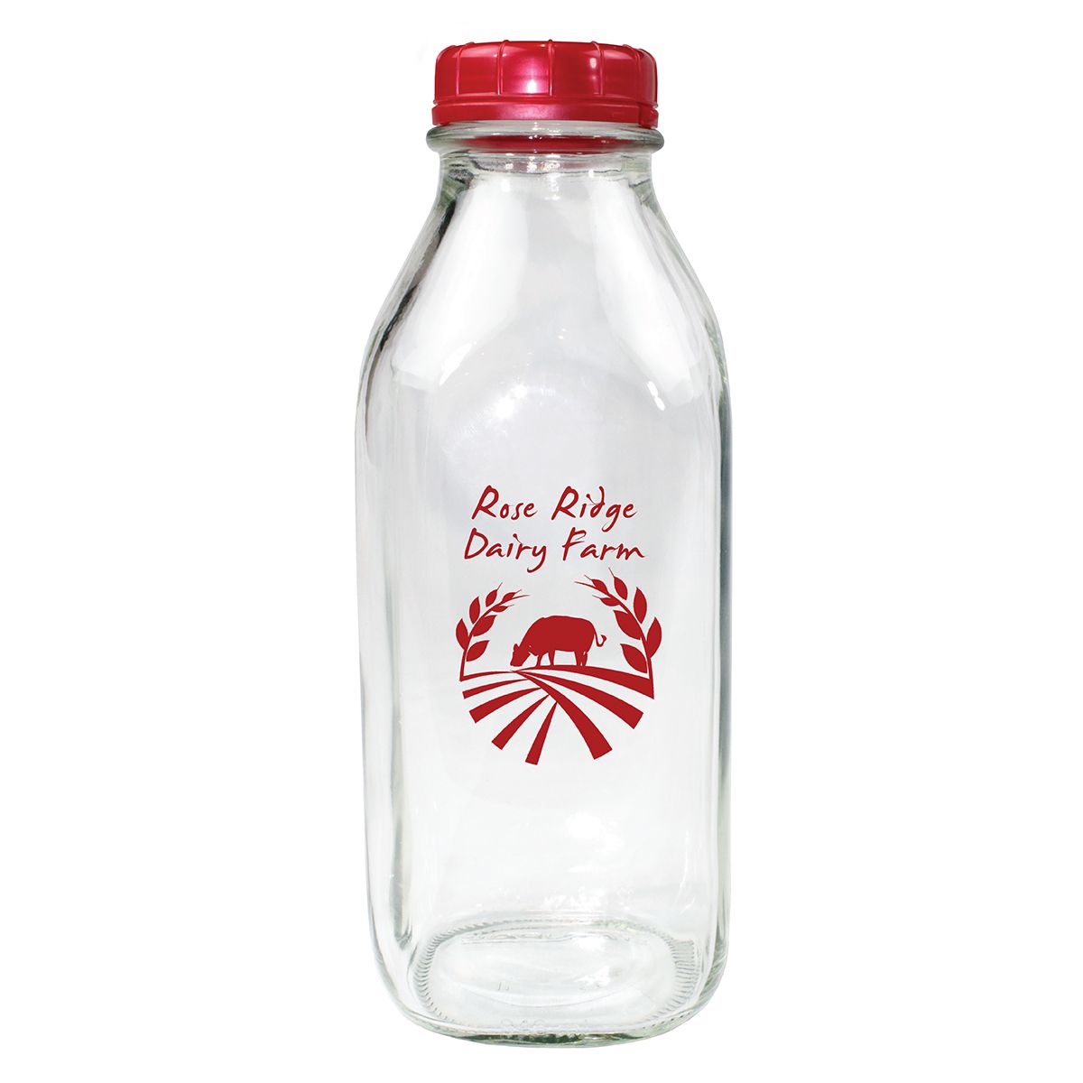 Picture of 1 Quart Glass Milk Bottle w/Lid
