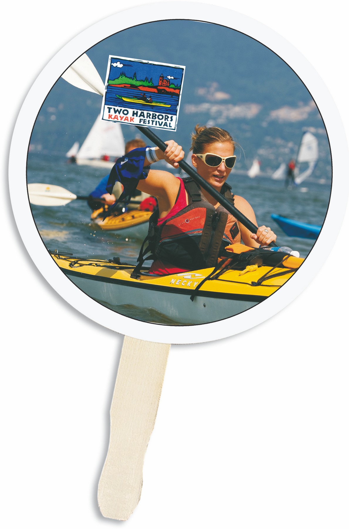 Picture of Custom Full Color Digital Stock Circle Hand Fan