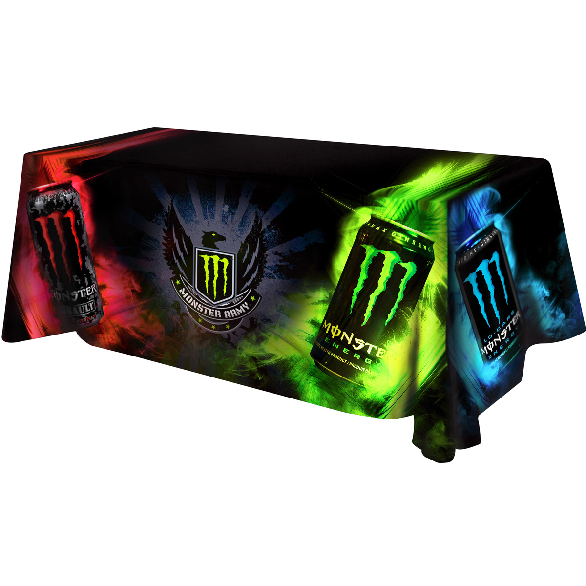 Picture of All Over Full Color Dye Sub Table Cover - flat poly 4-sided, fits 8' table