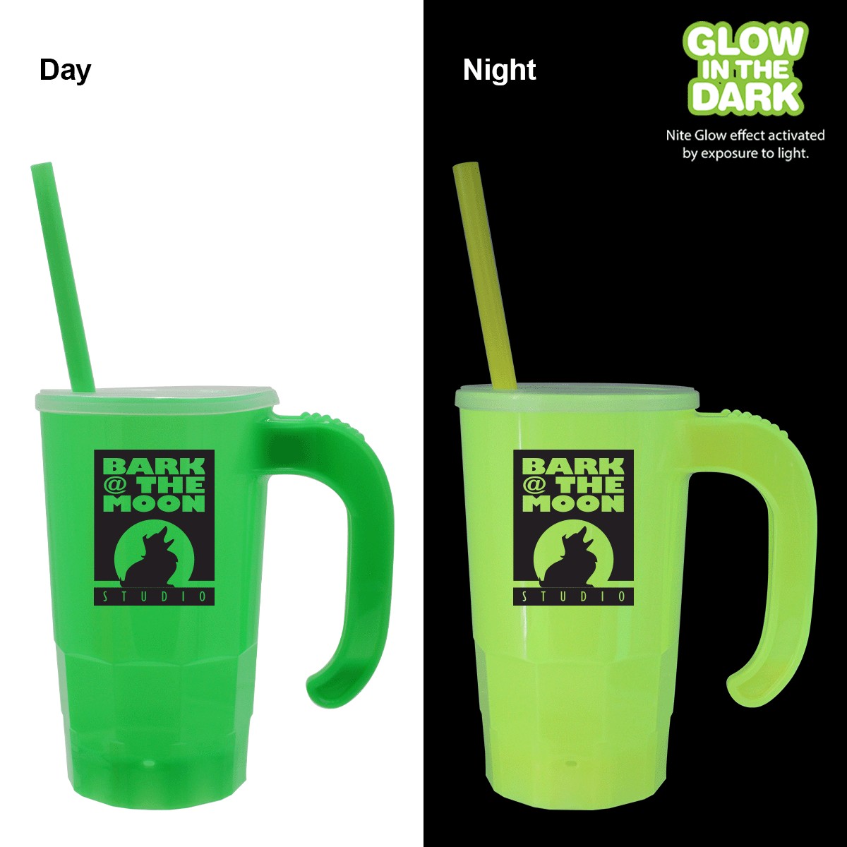 Picture of 20 Oz. Nite Glow Stackable Beer Stein w/Straw & Lid Set