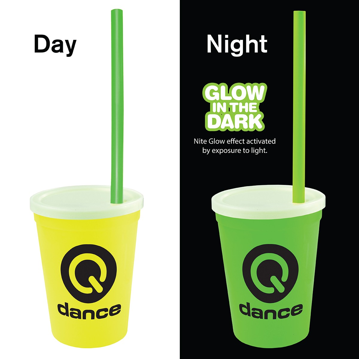Picture of 12 Oz. Nite Glow Stadium Cup/Straw/Lid Set