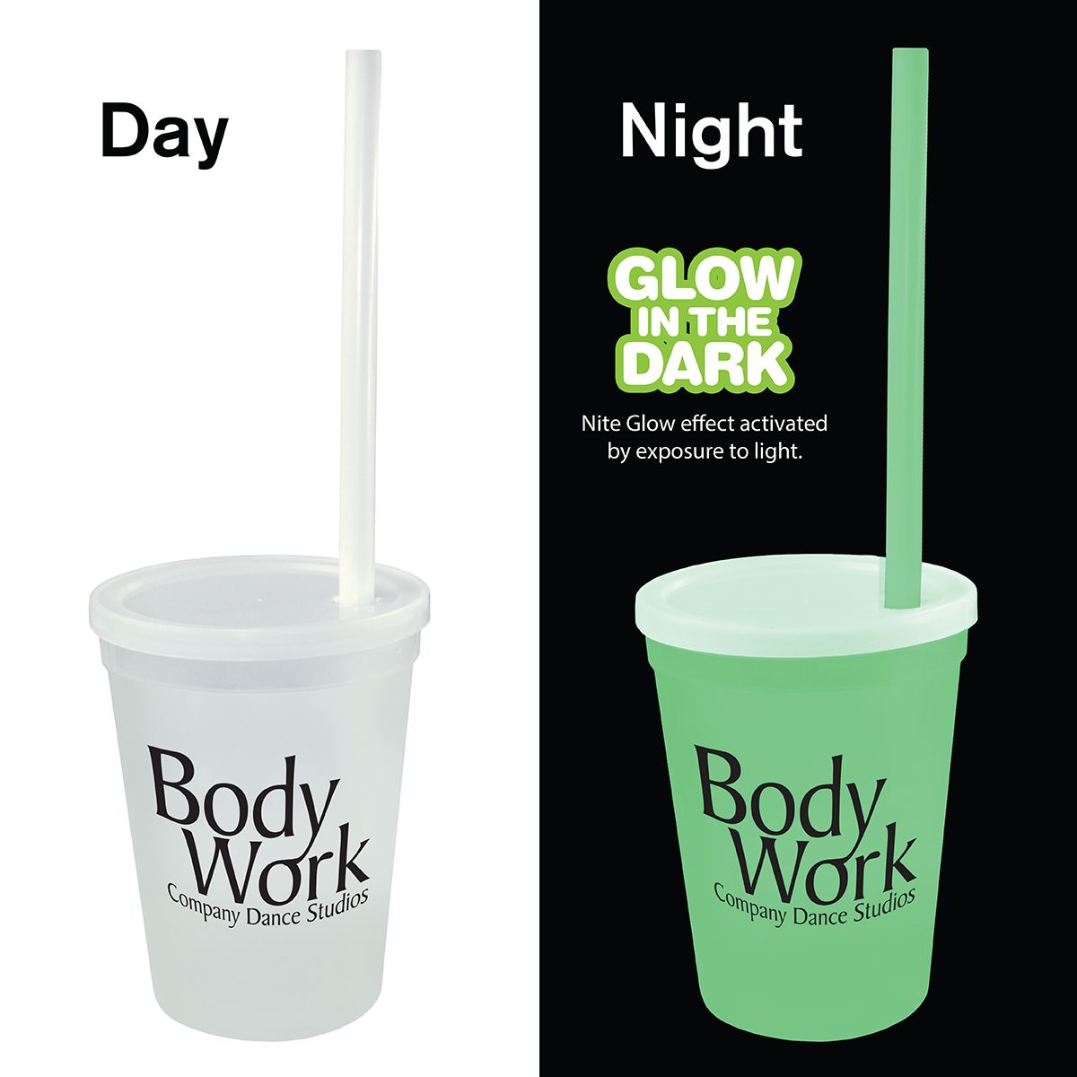 Picture of 12 Oz. Nite Glow Stadium Cup/Straw/Lid Set