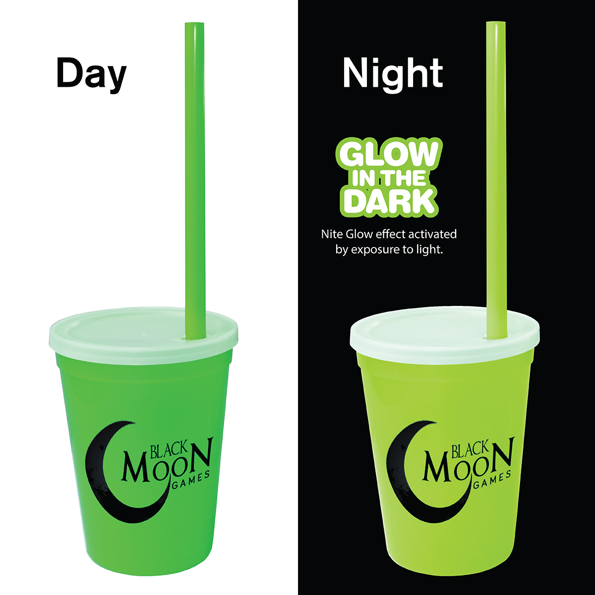 Picture of 12 Oz. Nite Glow Stadium Cup/Straw/Lid Set