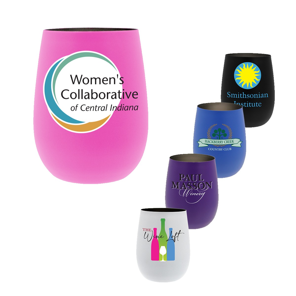 Picture of 12 oz. Recycled Stainless Wine Glass, Full Color Digital