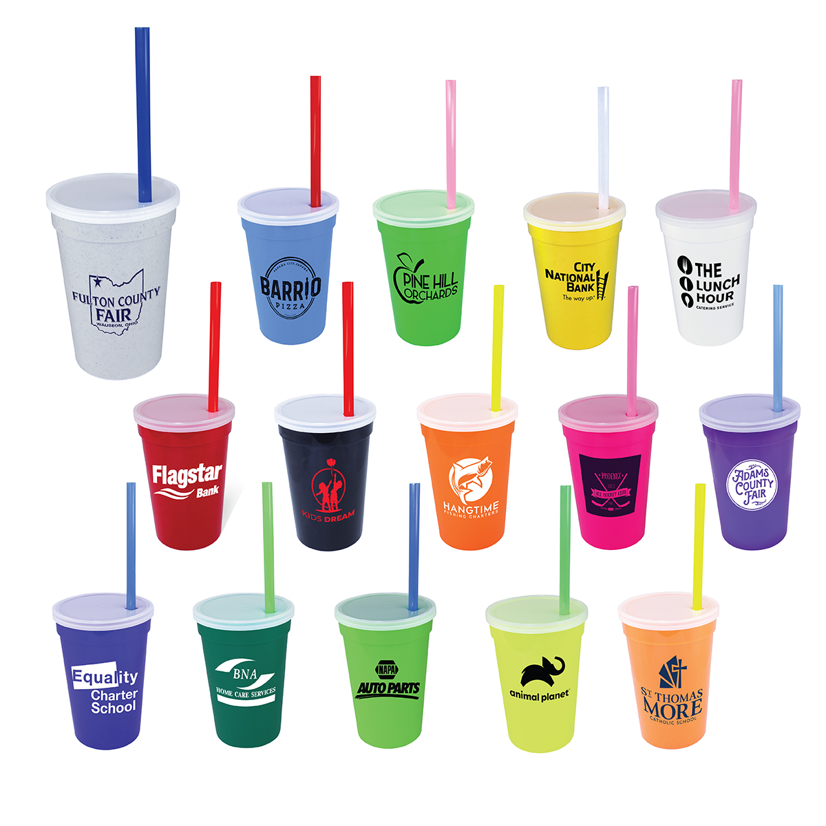 Picture of 17 Oz. Smooth Cup/Straw/Lid Set