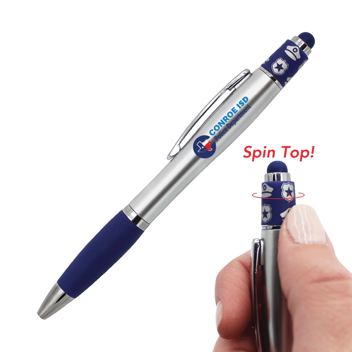 Picture of Police Spin Top Full Color Digital Pen w/Stylus