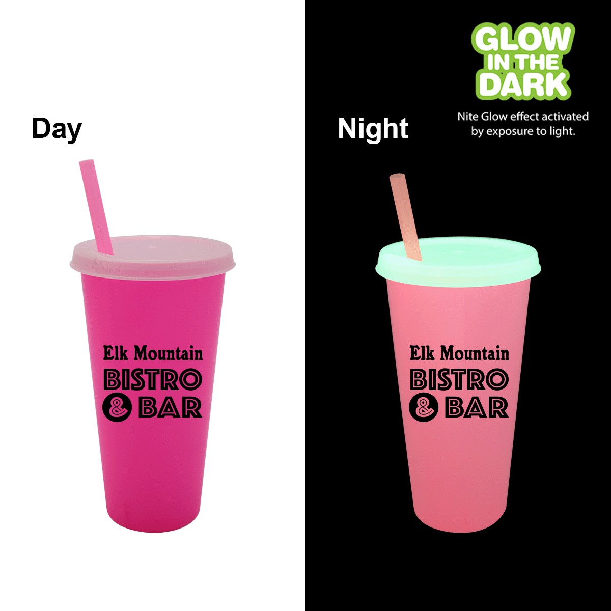 Picture of Nite Glow 26 oz. Tumbler with Lid & Straw