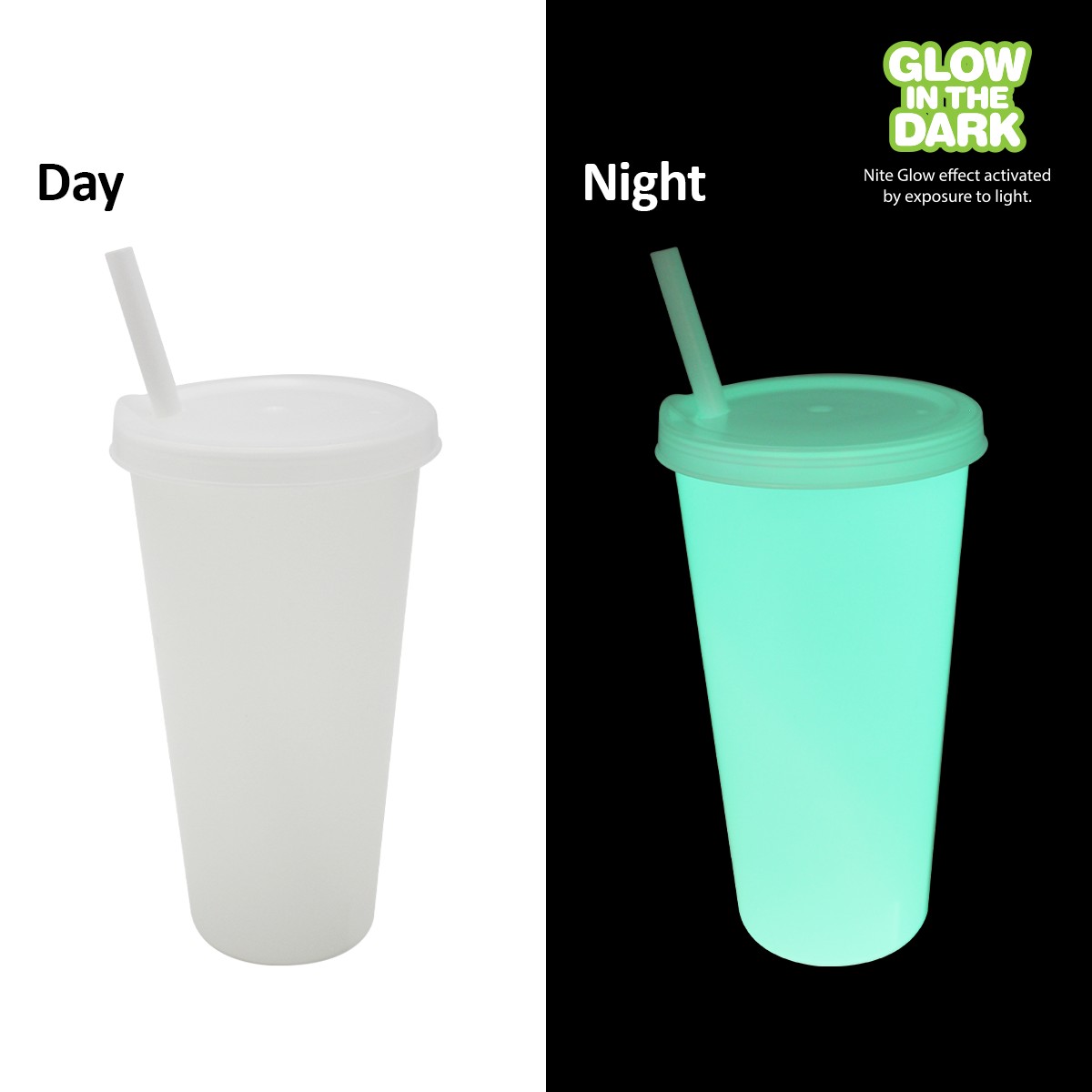 Picture of Nite Glow 26 oz. Tumbler with Lid & Straw