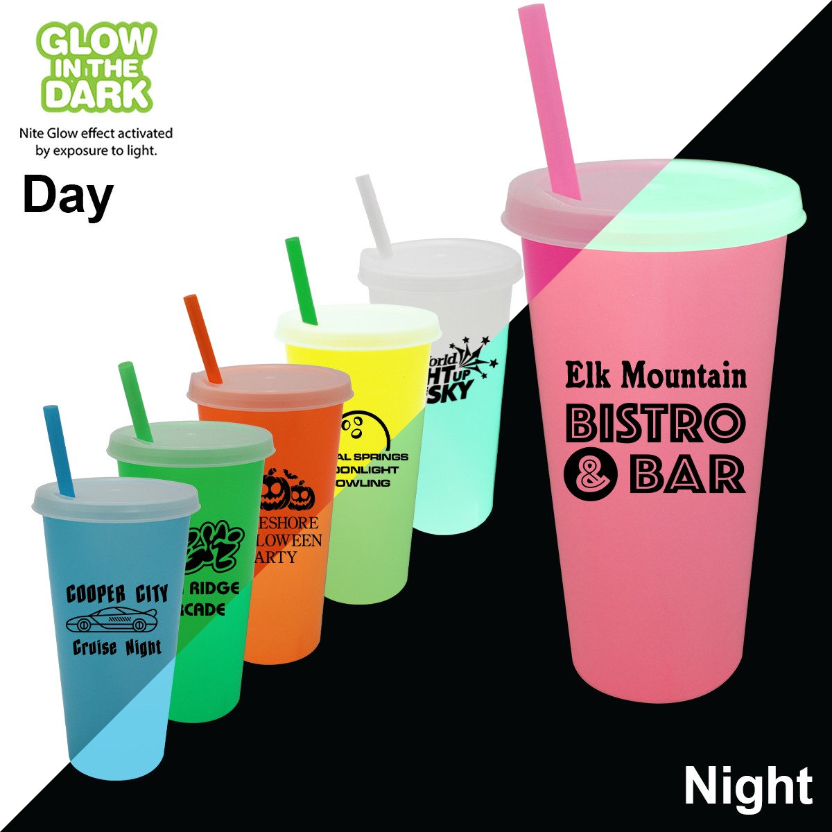 Picture of Nite Glow 26 oz. Tumbler with Lid & Straw