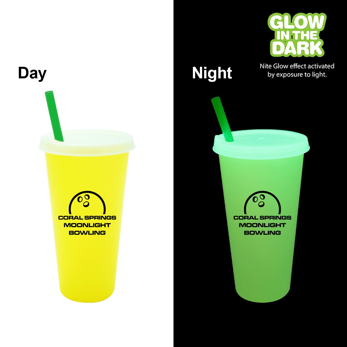 Picture of Nite Glow 26 oz. Tumbler with Lid & Straw