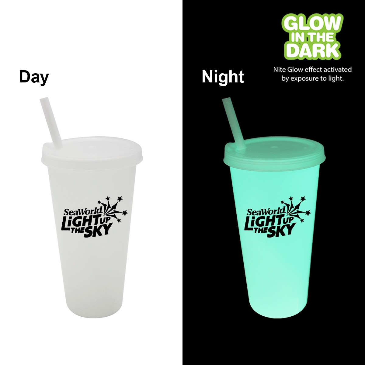 Picture of Nite Glow 26 oz. Tumbler with Lid & Straw