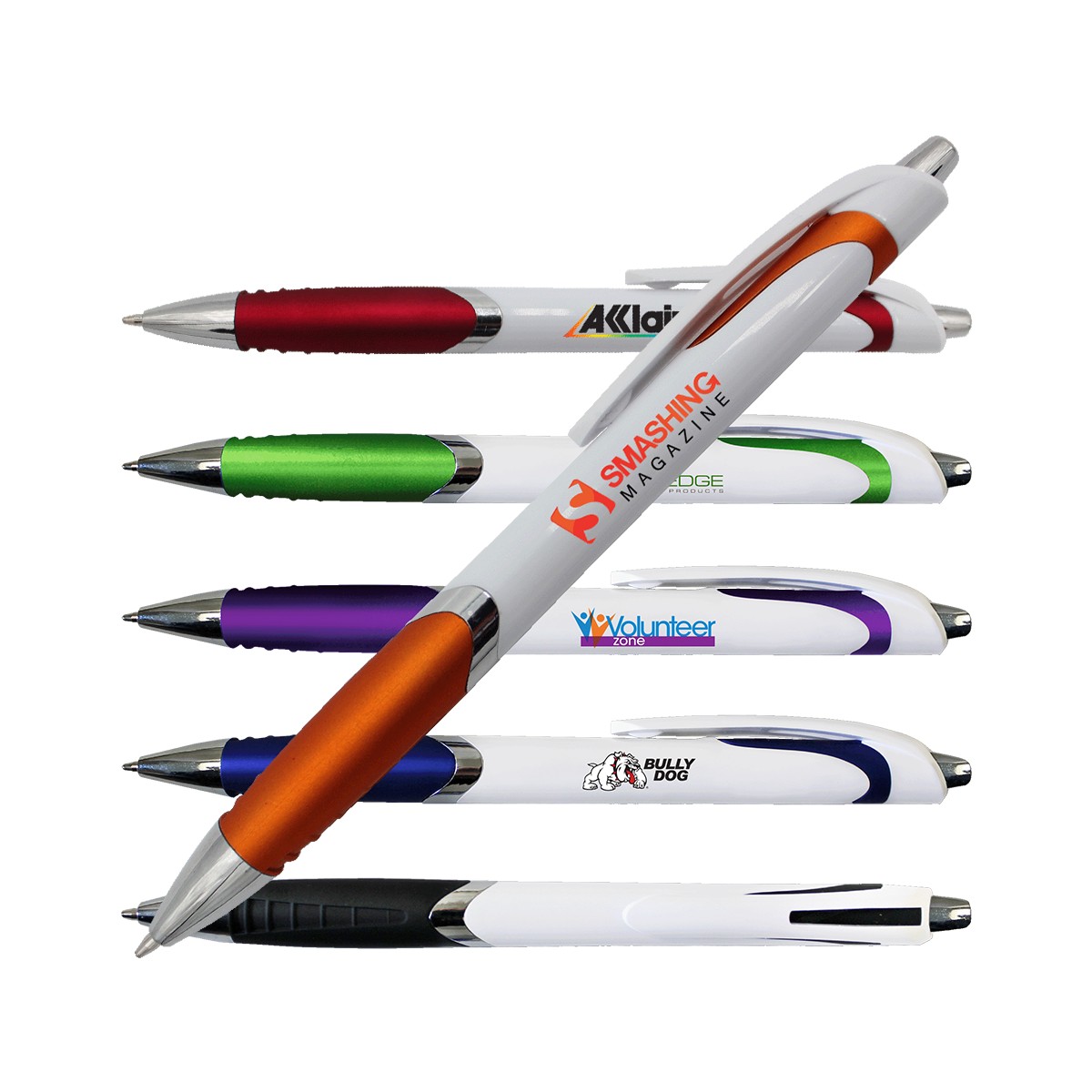 Picture of White Crest Grip Pen (Full Color Digital)