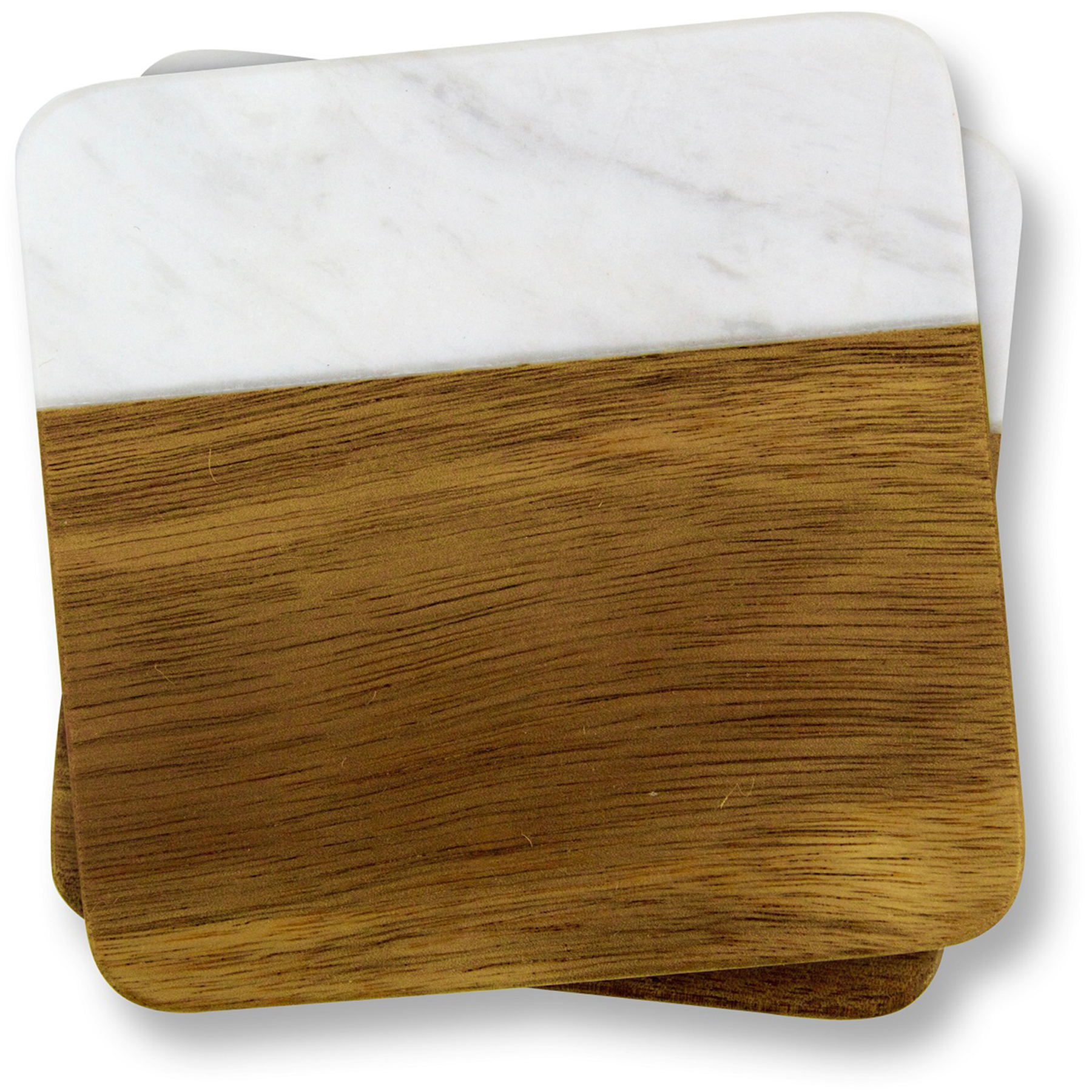 Picture of 2 Pc. Acacia Wood & Marble Coaster Set
