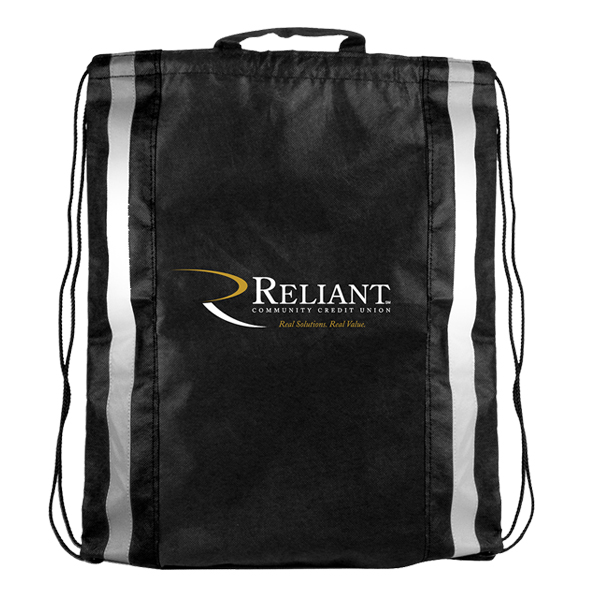 Picture of Non-Woven Reflective Drawstring Backpack w/Stripes (Full Color Digital)