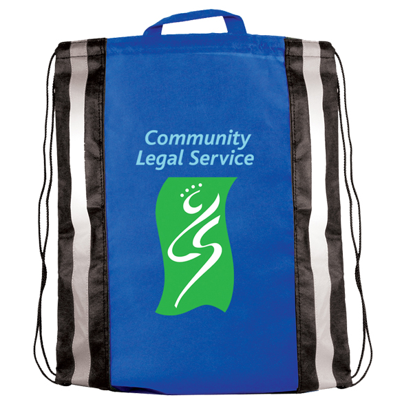 Picture of Non-Woven Reflective Drawstring Backpack w/Stripes (Full Color Digital)