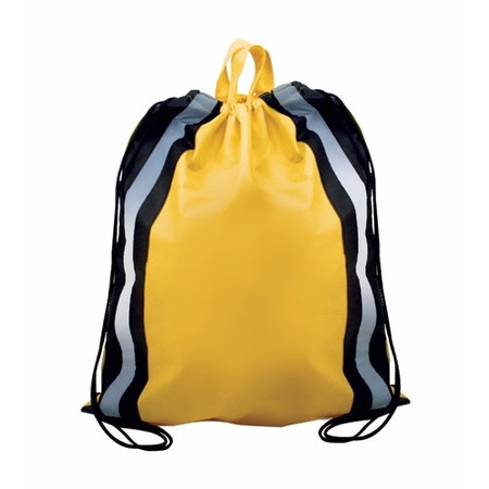 Picture of Non-Woven Blank Reflective Drawstring Backpack w/Stripes