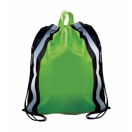 Picture of Non-Woven Blank Reflective Drawstring Backpack w/Stripes