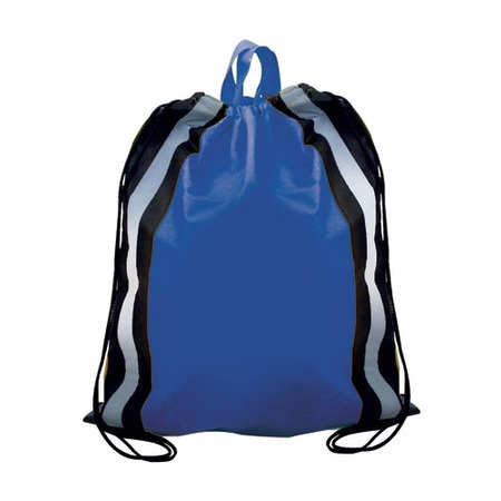 Picture of Non-Woven Blank Reflective Drawstring Backpack w/Stripes