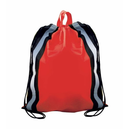 Picture of Non-Woven Blank Reflective Drawstring Backpack w/Stripes