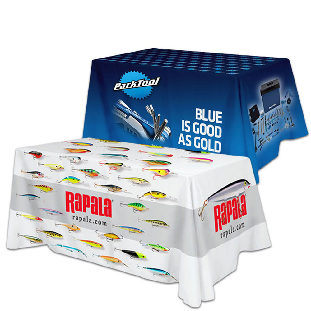 Picture of All Over Full Color Dye Sub Table Cover - flat poly 4-sided, fits 6' table