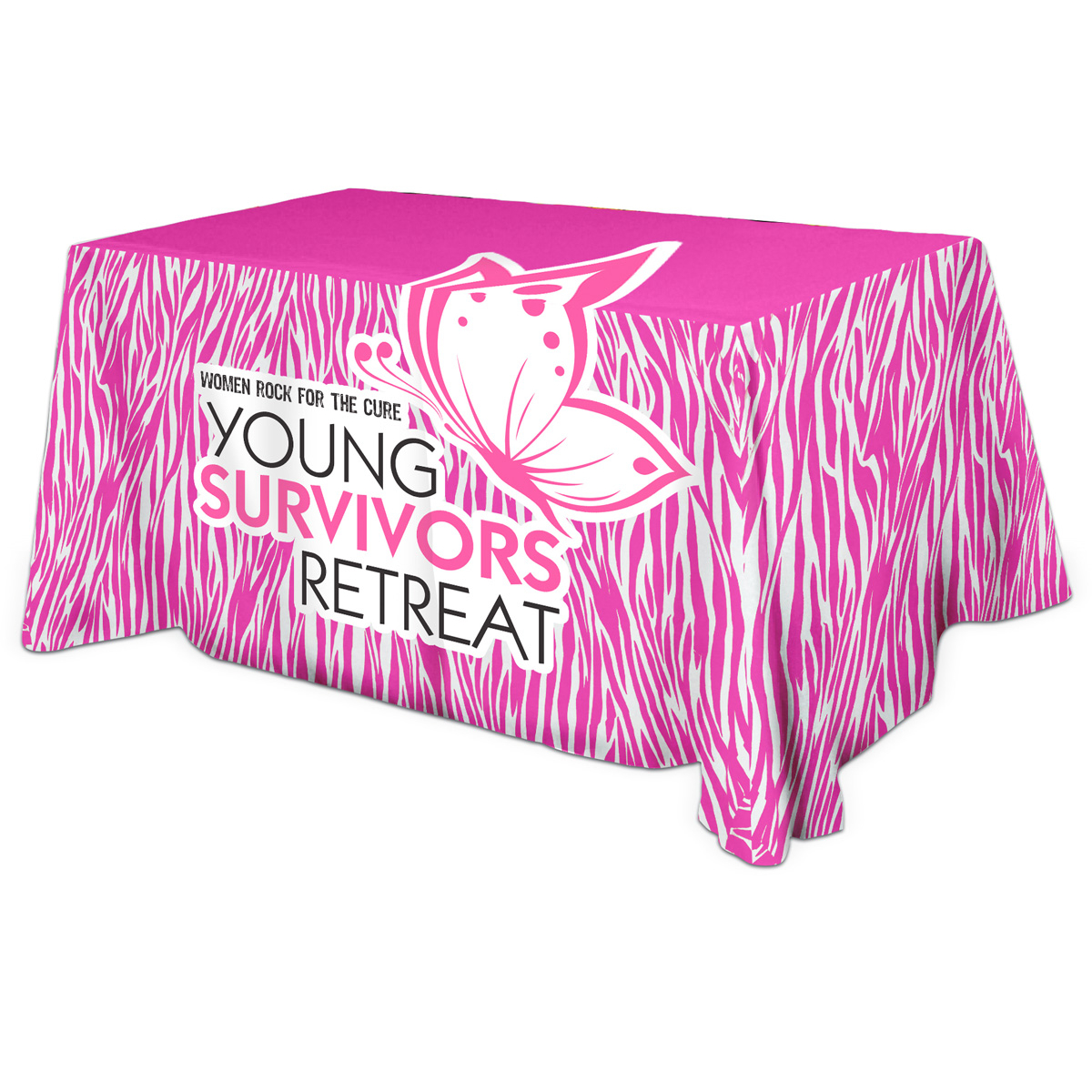 Picture of All Over Full Color Dye Sub Table Cover - flat poly 4-sided, fits 6' table