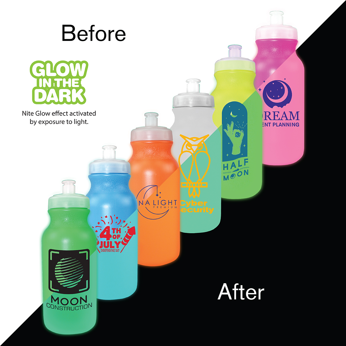 Picture of 20 Oz. Nite Glow Value Cycle Bottle w/Push 'n Pull Cap