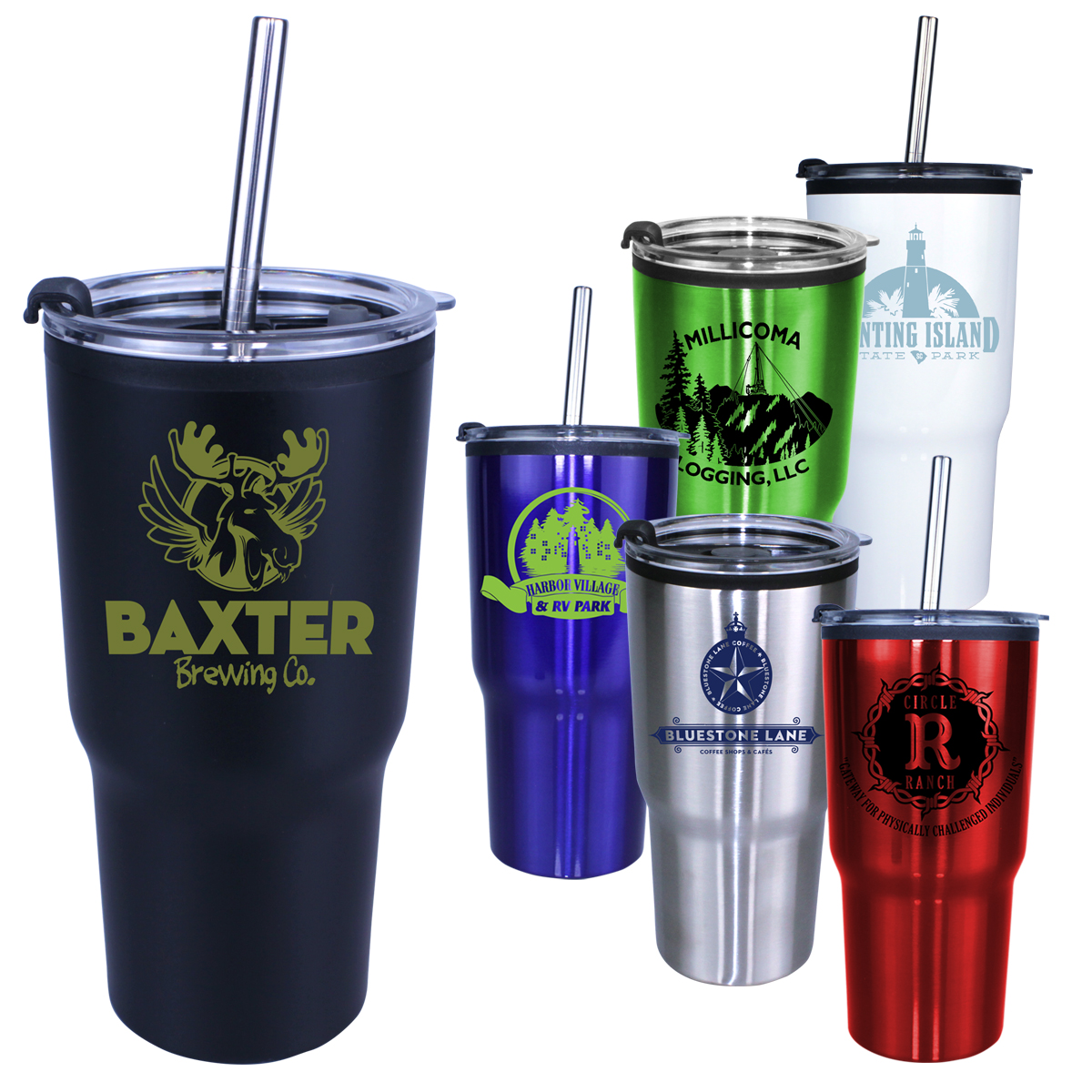 Picture of 20 Oz. Ares Tumbler w/Stainless Straw & Flip Top Lid