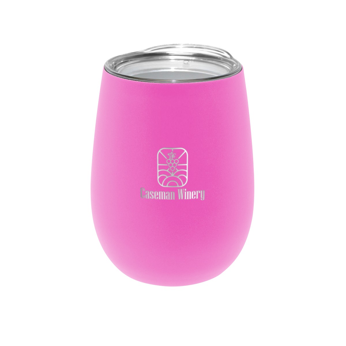 Picture of 12 oz. Recycled Stainless Wine Glass with Lid, Laser, Standard