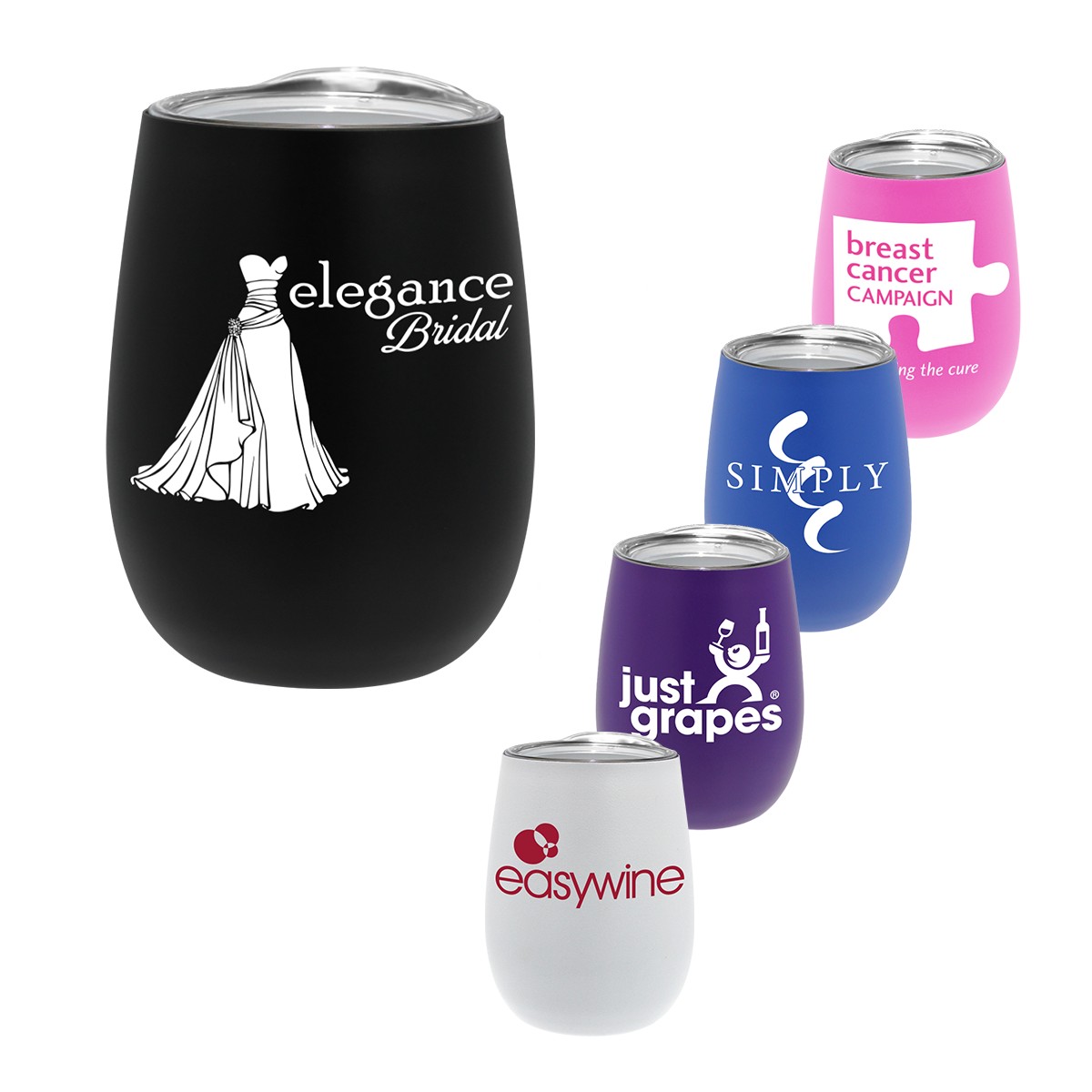 Picture of 12 oz. Recycled Stainless Wine Glass with Lid
